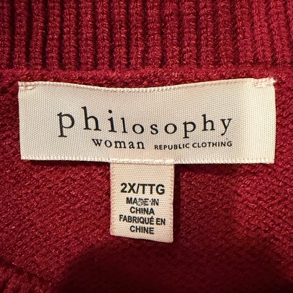 Philosophy Deep Red Knit Top - Picture 5 of 6
